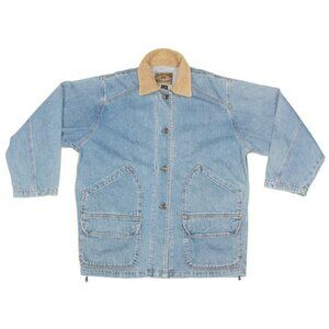 Express Jeans Number 4 Mens Blue Denim Jacket Sz Medium Outdoors Chore Coat /539